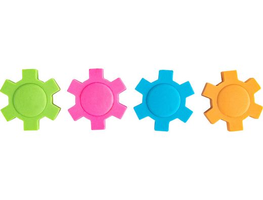 Goma liderpapel mecano con forma de rueda colores surtidos