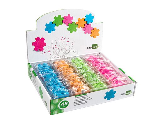 Goma liderpapel mecano con forma de rueda colores surtidos