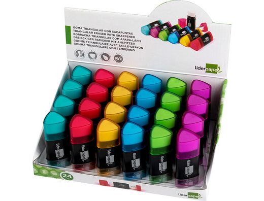 Goma Liderpapel Triangular con Sacapuntas