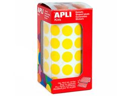 Gomets Autoadhesivos Circulares 15 mm Amarillo en Rollo con 2832 Unidades