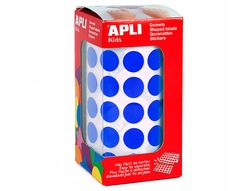 Gomets Autoadhesivos Circulares 15 mm Azul en Rollo con 2832 Unidades