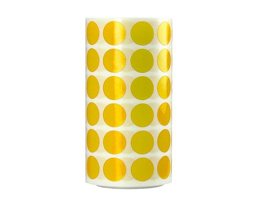 Gomets liderpapel autoadhesivo circulos 15 mm amarillo rollo de 2500 unidades en caja de carton
