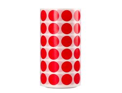 Gomets liderpapel autoadhesivo circulos 15 mm rojo rollo de 2500 unidades en caja de carton