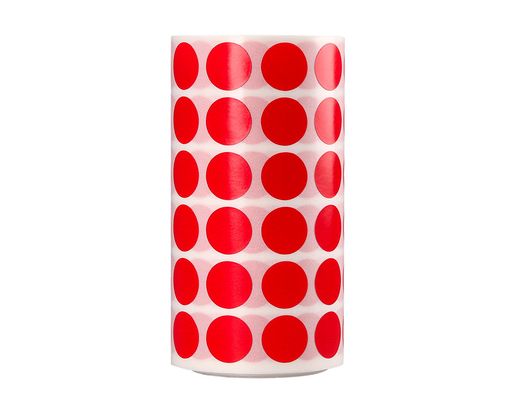 Gomets liderpapel autoadhesivo circulos 15 mm rojo rollo de 2500 unidades en caja de carton