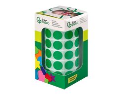 Gomets liderpapel autoadhesivo circulos 15 mm verde rollo de 2500 unidades en caja de carton