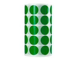 Gomets liderpapel autoadhesivo circulos 20 mm verde rollo de 2000 unidades en caja de carton
