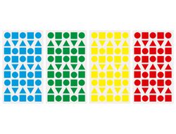 Gomets liderpapel figuras surtidas bolsa de 12 hojas figuras geometricas medianas colores surtidos