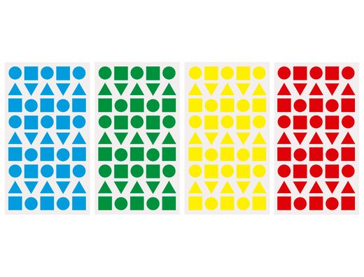 Gomets liderpapel figuras surtidas bolsa de 12 hojas figuras geometricas medianas colores surtidos