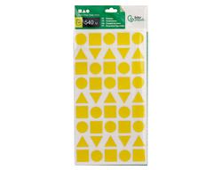 Gomets liderpapel figuras surtidas bolsa de 12 hojas figuras geometricas medianas colores surtidos