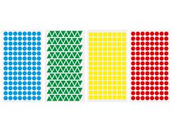 Gomets liderpapel figuras surtidas bolsa de 12 hojas figuras geometricas pequeńas colores surtidos