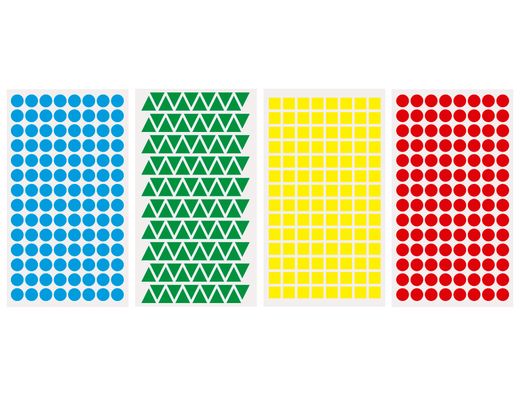 Gomets liderpapel figuras surtidas bolsa de 12 hojas figuras geometricas pequeńas colores surtidos