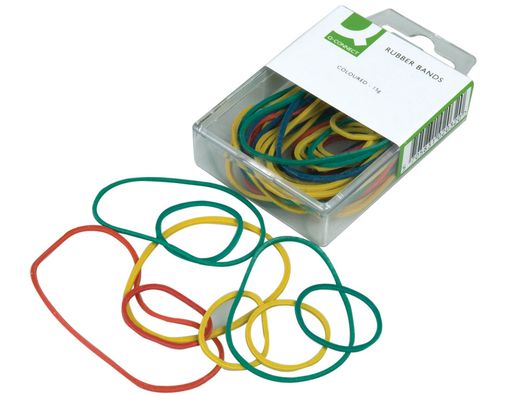 Gomillas Elasticas Colores Q-Connect -Caja de 15 Gr