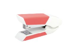 Grapadora liderpapel con regalo de extraegrapas y caja de 1000 grapas 22/6 24/6 capacidad 20h color coral