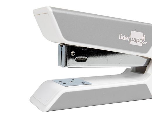 Grapadora liderpapel con regalo de extraegrapas y caja de 1000 grapas 22/6 24/6 capacidad 20h color gris