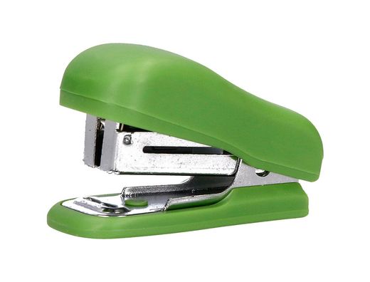 Grapadora liderpapel ecouse mini capacidad 12 hojas 100% plastico reciclado con caja de 1000 grapas 26/6
