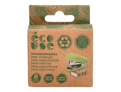 Grapadora liderpapel ecouse mini capacidad 12 hojas 100% plastico reciclado con caja de 1000 grapas 26/6