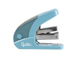 Grapadora liderpapel micro con regalo de caja de 1000 grapas 24/6 26/6 capacidad 20 hojas celeste