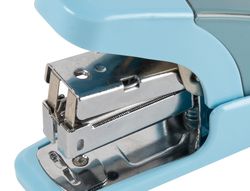 Grapadora liderpapel micro con regalo de caja de 1000 grapas 24/6 26/6 capacidad 20 hojas celeste