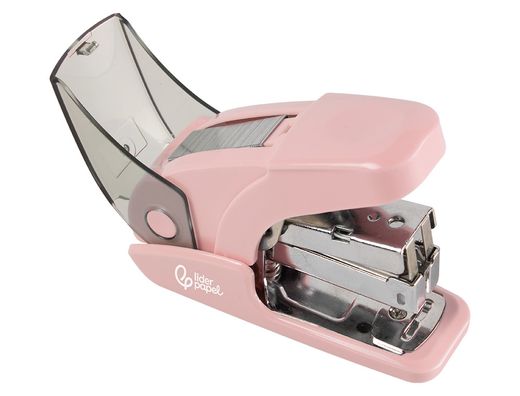 Grapadora liderpapel micro con regalo de caja de 1000 grapas 24/6 26/6 capacidad 20 hojas rosa