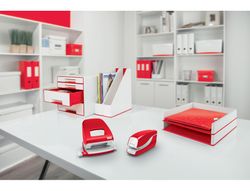 Grapadora petrus electrica e-310 contactless rojo metalizado capacidad 12 hojas usa grapas nº 10