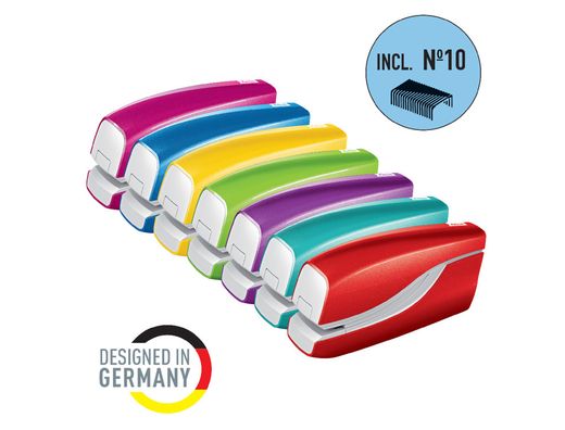 Grapadora petrus electrica e-310 contactless rojo metalizado capacidad 12 hojas usa grapas nº 10