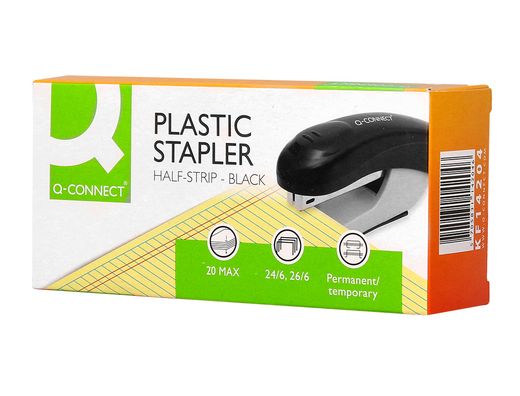 Grapadora q-connect kf14204 plastico abs negra capacidad 20 hojas