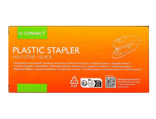 Grapadora q-connect kf14204 plastico abs negra capacidad 20 hojas