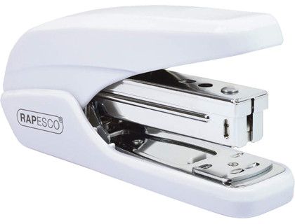 Grapadora rapesco x5-25ps mini capacidad 25 hojas usa grapas 24/6 y 26/6 color blanco
