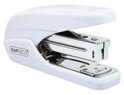 Grapadora rapesco x5-25ps mini capacidad 25 hojas usa grapas 24/6 y 26/6 color blanco