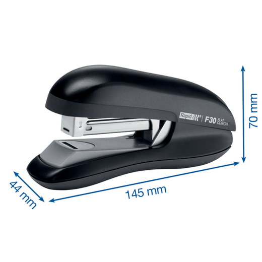 Grapadora rapid f30 plastico abs color negro capacidad 30 hojas usa grapas 24/6 y 26/6