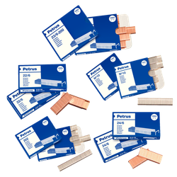 Grapas Petrus mod. 24 (23/6) (envase 1000) - para grapadora 1600 cobreada