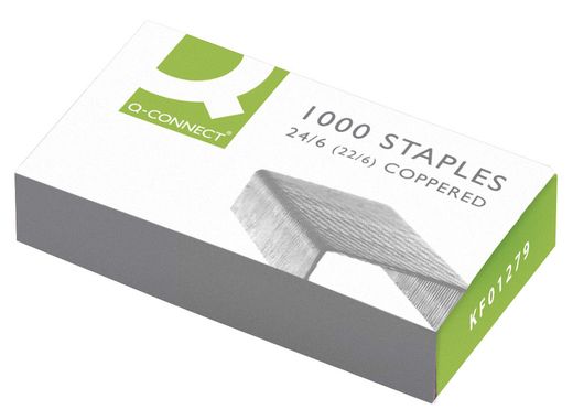 Grapas Q-Connect Nº 22/6 24/6 -Galvanizadas -Caja de 1000