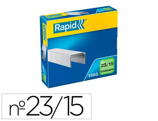 Grapas rapid 23/15 mm galvanizada caja de 1000 unidades