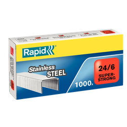 Grapas Rapid 24/6 mm. Caja 1000 Super Strong acero inoxidable