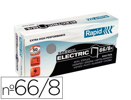 Grapas Rapid Nº 66/8+ Galvanizadas Super Strong Caja de 5000 Grapas