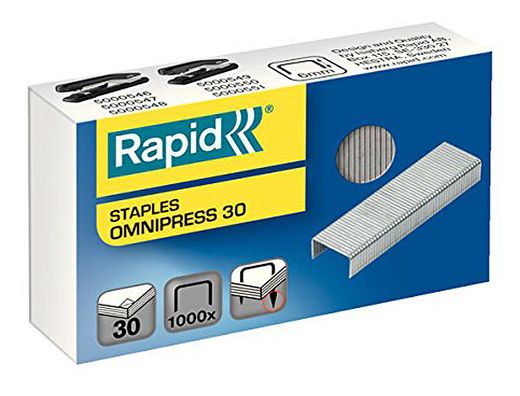 Grapas Rapid Omnipress 30 Galvanizadas Caja de 1000 Grapas