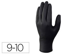 Guante deltaplus de nitrilo desechable negro caja de 100 unidades talla 9-10