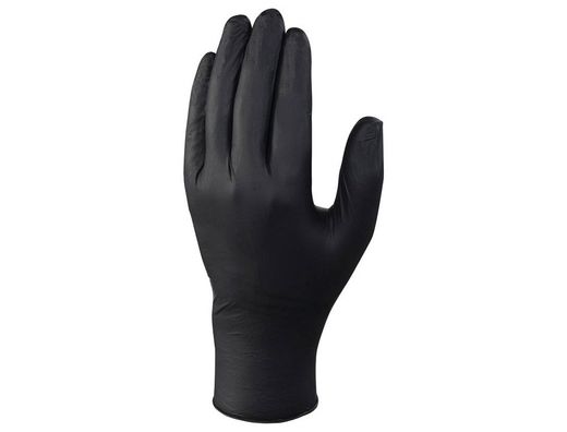 Guante deltaplus de nitrilo desechable negro caja de 100 unidades talla 9-10