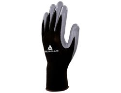 Guante Deltaplus de Punto Poliester Palma de Nitrilo Especial para Mecanica Grasas Aceites Negro-Gris Talla 10