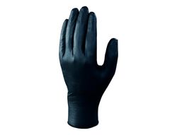 Guantes de nitrilo deltaplus quimico desechable no empolvado talla 6/7 color negro caja de 100 unidades