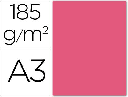 GUARRO CANSON Cartulina IRIS 50 Hojas A3 Rosa fluorescente 230g 200040818