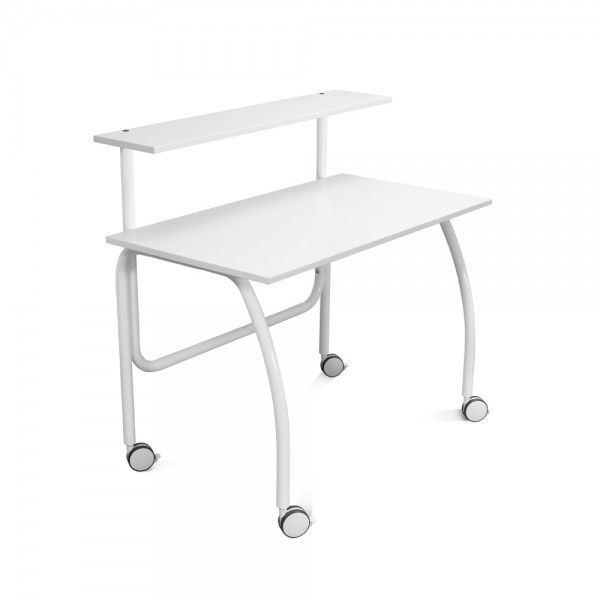 Home Office  Puesto De Trabajo Móvil 2 Niveles Blanco