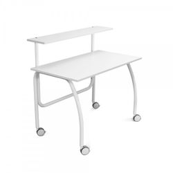 Home Office  Puesto De Trabajo Móvil 2 Niveles Blanco
