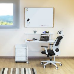 Home Office Puesto De Trabajo Móvil 2 Niveles Blanco