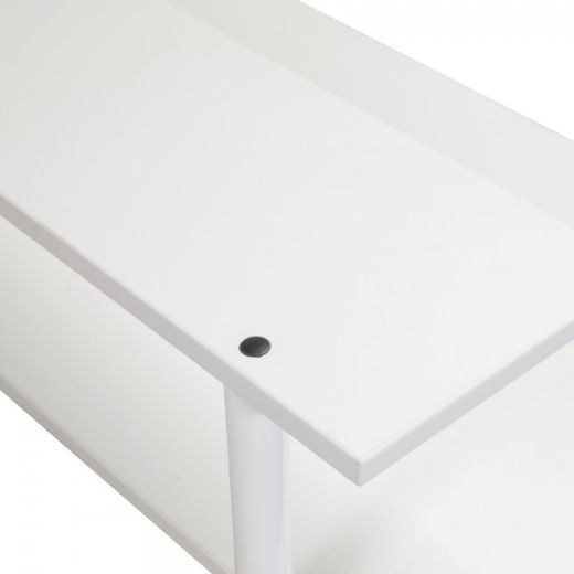 Home Office Puesto De Trabajo Móvil 2 Niveles Blanco