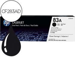 HP Toner laserjet pro 83A negro Pack de 2 unidades CF283AD