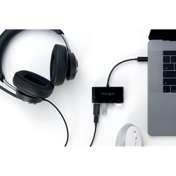 Hub CH1200 Kensington 4 puertos y cargador USB-C a 10 Gbps