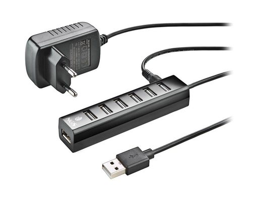 Hub ngs tiny 7 puertos con adaptador corriente usb 2.0