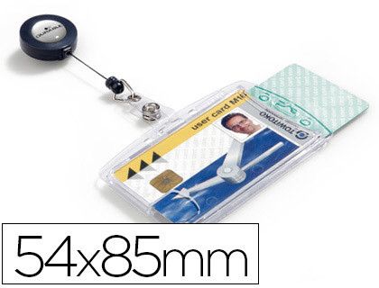 Identificador con Cordon Extensible Durable Doble Uso Vertical/Horizontal 54X85 Mm