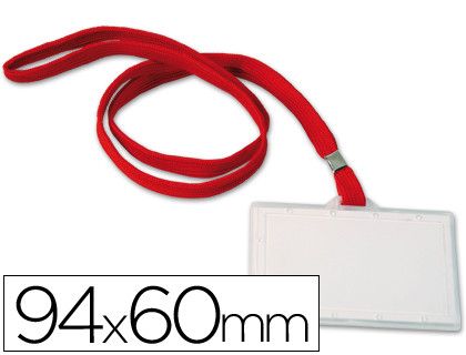 Identificador con Cordon Plano Q-Connect Kf03303 94X60 mm -Con Apertura Lateral